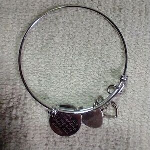 Silvertone bridesmaid charm bracelet adjustable